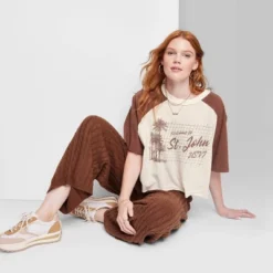 Women's Ascot + Hart Cropped St. John Elbow Sleeve Graphic T-Shirt - Brown 12 Women's Ascot + Hart Cropped St. John Elbow Sleeve Graphic T-Shirt - Brown -Avene Clothing Shop GUEST 560d6ca5 4336 4891 9727 ed48991b0d6f