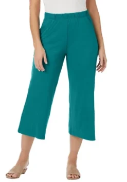 Jessica London Women’s Plus Size Soft Ease Wide Crop