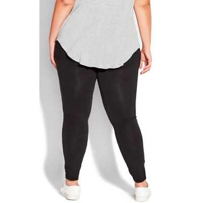 Women's Plus Size Pima High Rise Legging Black - Average | AVE LEISURE 1 Women's Plus Size Pima High Rise Legging Black - Average | AVE LEISURE