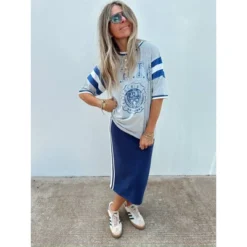 Women's Ascot + Hart Varsity Elbow Sleeve Graphic T-Shirt - Gray 10 Women's Ascot + Hart Varsity Elbow Sleeve Graphic T-Shirt - Gray -Avene Clothing Shop GUEST 580f3b29 39e6 4133 b832 f36e89f302ba