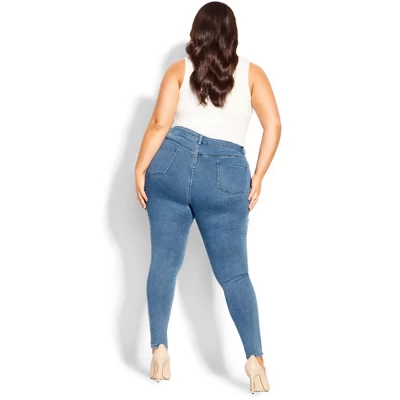 Women's Plus Size Harley Mila Jean - Mid Denim | CITY CHIC 1 Women's Plus Size Harley Mila Jean - Mid Denim | CITY CHIC
