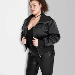Women's Satin Bomber Jacket - Wild Fable™ -Avene Clothing Shop GUEST 5a2e537b 386f 4b86 b4c1 4c96042aeab6
