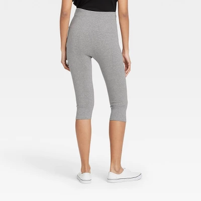 Women's High-Waist Cotton Blend Seamless Capri Leggings - A New Day™ 1 Women's High-Waist Cotton Blend Seamless Capri Leggings - A New Day™