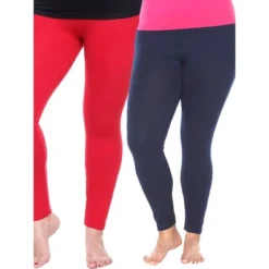Women's Pack Of 2 Solid Leggings - One Size Fits Most - White Mark -Avene Clothing Shop GUEST 679c5786 c4b9 45da 8e59 c6c42ec9f636