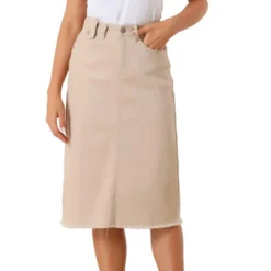 Allegra K Women's Casual Jean Skirt High Waist Back Vent Short Denim Skirts -Avene Clothing Shop GUEST 68004b7c f48b 4438 a5b2 8291f2adcbb3