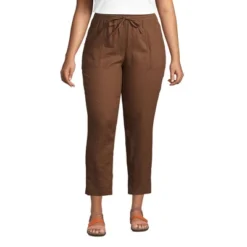 Lands' End Women's High Rise Pull On Tie Waist Linen Crop Pants -Avene Clothing Shop GUEST 684531c0 061e 4819 9231 9a755bc4a0cd