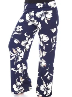 Women's Plus Size Flower Printed Palazzo Pants - White Mark -Avene Clothing Shop GUEST 69787780 2b31 4189 b471 fa14fe770538