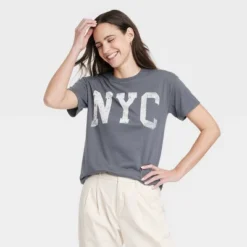 Women's NYC Short Sleeve Graphic T-Shirt - Gray -Avene Clothing Shop GUEST 6981cd78 c043 41bc 8eaf f89d1b41d06c