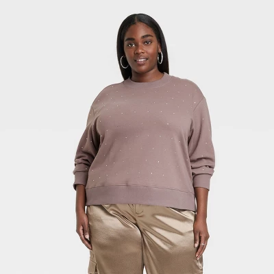 Women's Jeweled Pullover Sweatshirt - A New Day™ 10 Women's Jeweled Pullover Sweatshirt - A New Day™ - Image 10