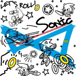 Sonic The Hedgehog Classic Let's Roll Women's White Graphic Crop Tee