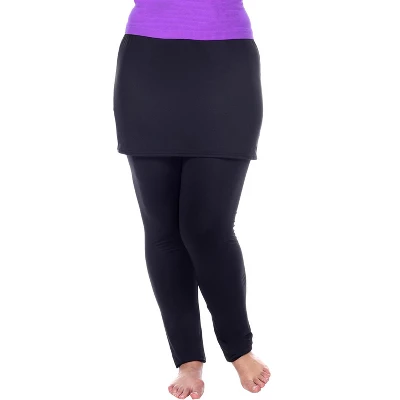 Women's Plus Size Skirted Leggings - White Mark 1 Women's Plus Size Skirted Leggings - White Mark
