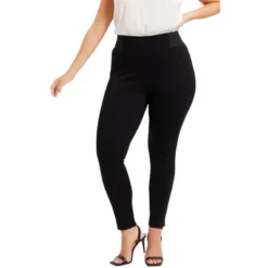June + Vie By Roaman's Womenâs Plus Size FormFit Classic Ponte Pant