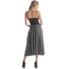 Womens Polka Dots And Pleated Pockets Midi Skirt