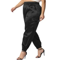 Agnes Orinda Women's Plus Size Cargo Elastic Waist Athleisure Ankle Length Satin Joggers Pant -Avene Clothing Shop GUEST 6ffca860 2c88 4bca 8f05 bff414683401