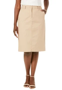 Jessica London Women’s Plus Size Chino Skirt
