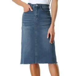 Allegra K Women's Casual Jean Skirt High Waist Back Vent Short Denim Skirts -Avene Clothing Shop GUEST 726237ea efcd 40f5 9b0c 625b37027294