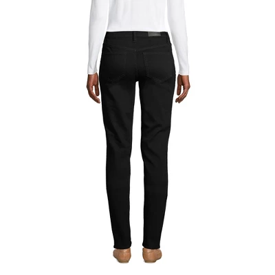 Lands' End Women's Tall Mid Rise Straight Leg Jeans - Black 1 Lands' End Women's Tall Mid Rise Straight Leg Jeans - Black