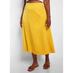 Women's Essential Satin Shift Skirt - Yellow -Avene Clothing Shop GUEST 7a001765 fd04 4093 a270 c0a1f78ba42b