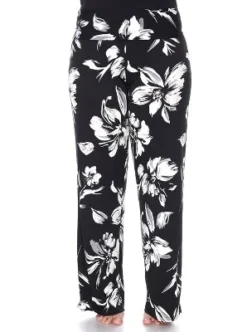 Women's Plus Size Flower Printed Palazzo Pants - White Mark -Avene Clothing Shop GUEST 7a7417cd dd96 4af9 913e 2c1d0b112f41