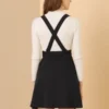 Allegra K Women's Pinafore Flared Skater Suspender Overall Skirts