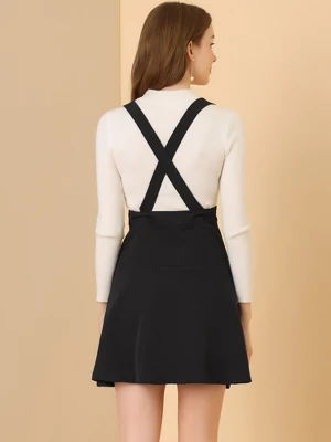 Allegra K Women's Pinafore Flared Skater Suspender Overall Skirts 1 Allegra K Women's Pinafore Flared Skater Suspender Overall Skirts
