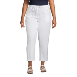 Lands' End Women's High Rise Pull On Tie Waist Linen Crop Pants -Avene Clothing Shop GUEST 7ebf7576 ce4b 4882 9799 9655b425efcb