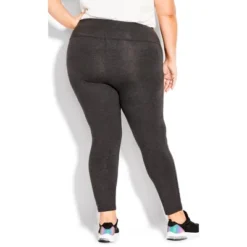 Women's Plus Size Pima High Rise Legging Charcoal - Tall | AVENUE LEISURE