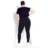 Women's Plus Size Supima® High Rise Legging Black - Tall | AVENUE LEISURE
