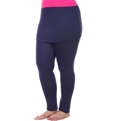 Women's Plus Size Skirted Leggings - White Mark 4 Women's Plus Size Skirted Leggings - White Mark - Image 4