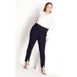Women's Plus Size Asha Split Front Pant - Black | REFINITY -Avene Clothing Shop GUEST 808d43d6 3e22 4cc7 83d7 ac606619f910