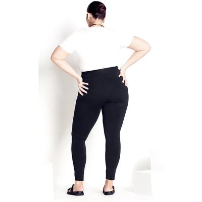 Women's Plus Size Supima® High Rise Legging Black - Average | AVENUE LEISURE 1 Women's Plus Size Supima® High Rise Legging Black - Average | AVENUE LEISURE