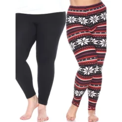 Women's Pack Of 2 Plus Size Leggings - One Size Fits Most Plus - White Mark -Avene Clothing Shop GUEST 81782fac b399 4003 8248 22c2fbc445c3