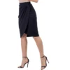 24seven Comfort Apparel Womens Elastic Waist Knee Length Tulip Pencil Skirt