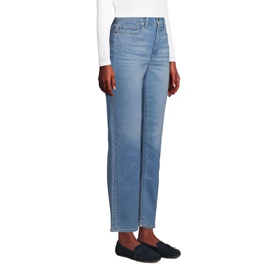 Lands' End Women's Recover High Rise Straight Leg Ankle Blue Jeans 2 Lands' End Women's Recover High Rise Straight Leg Ankle Blue Jeans - Image 2