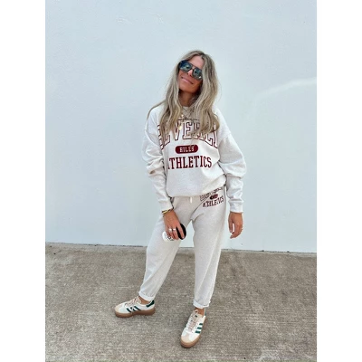 Women's Ascot + Hart Beverly Hills Graphic Pullover Sweatshirt - Beige 4 Women's Ascot + Hart Beverly Hills Graphic Pullover Sweatshirt - Beige - Image 4