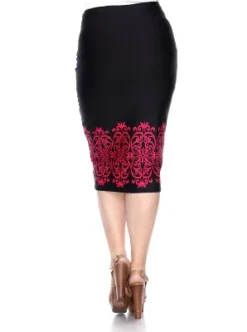 Women's Plus Size Pencil Skirt - White Mark
