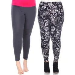 Women's Pack Of 2 Plus Size Leggings - One Size Fits Most Plus - White Mark -Avene Clothing Shop GUEST 8a6477df 0add 48e7 90af 8f6c590f26fa
