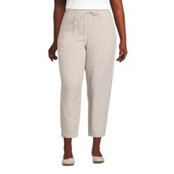 Lands' End Women's High Rise Pull On Tie Waist Linen Crop Pants -Avene Clothing Shop GUEST 8ae7d6de 94c3 492a 8f94 a09740bdecd5