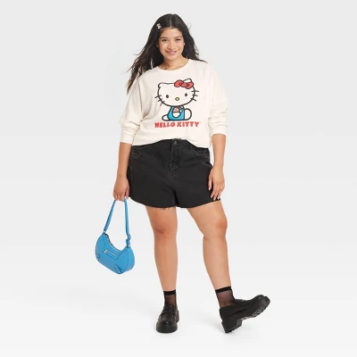 Women's Hello Kitty Cozy Graphic Sweatshirt - White 2 Women's Hello Kitty Cozy Graphic Sweatshirt - White - Image 2