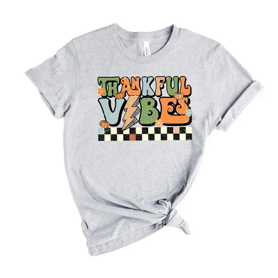 Simply Sage Market Women's Thankful Vibes Checkered Short Sleeve Graphic Tee 2 Simply Sage Market Women's Thankful Vibes Checkered Short Sleeve Graphic Tee - Image 2