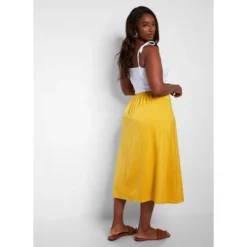 Women's Essential Satin Shift Skirt - Yellow