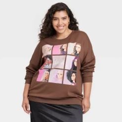 Women's Barbie Squares Cozy Graphic Sweatshirt - Brown -Avene Clothing Shop GUEST 8ef4f9f6 1142 4101 8084 c4743d50dd68