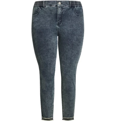 Women's Plus Size So Comfy Ankle Jean - Dkws | AVENUE 2 Women's Plus Size So Comfy Ankle Jean - Dkws | AVENUE - Image 2