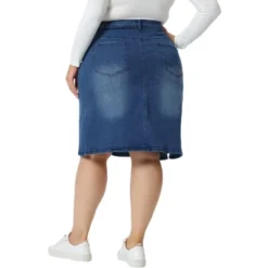 Agnes Orinda Women's Plus Size Casual Slim Side Slit Jean Denim Pencil Skirt -Avene Clothing Shop GUEST 90413d2d 87d5 4da7 8edf f1b933f92e6c