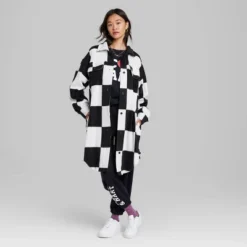 Women's Ascot + Hart Checkered Fleece Graphic Shacket