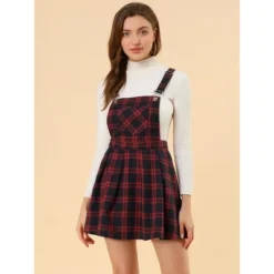 Allegra K Women's Checks Adjustable Strap Pinafore Overall Suspender Skirt -Avene Clothing Shop GUEST 94738e48 0e28 48ca 8477 343b3718aff9