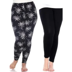 Women's Pack Of 2 Plus Size Leggings - One Size Fits Most Plus - White Mark -Avene Clothing Shop GUEST 949f7db3 f96f 440e 89c3 7d038a2e7fef