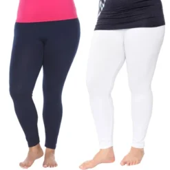 Women's Pack Of 2 Solid Leggings - One Size Fits Most - White Mark -Avene Clothing Shop GUEST 95b6d45b 9561 4452 a04f 9d7265cbd363