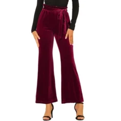 Allegra K Women's Velvet Tie Waist Stretchy Wide Leg Pants With Pockets 14 Allegra K Women's Velvet Tie Waist Stretchy Wide Leg Pants With Pockets -Avene Clothing Shop GUEST 96fab420 d4f5 4ac8 aaf9 73a551fcc0e0
