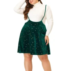 Agnes Orinda Women's Plus Size Velvet High-Rise Star Versatile Flared Skater Skirt -Avene Clothing Shop GUEST 9830d12d 1fce 44ea a483 6fcc29f21f90